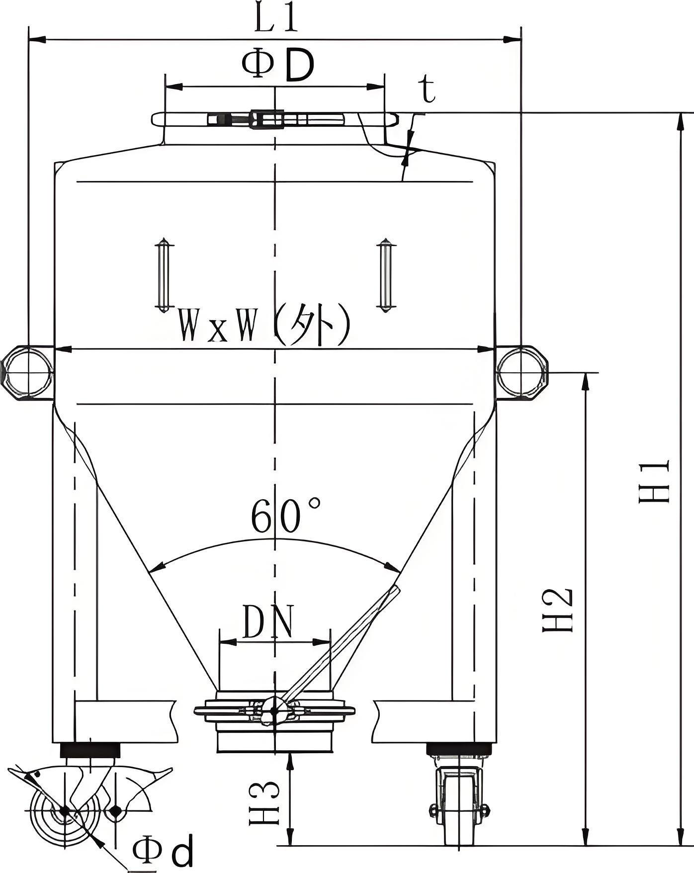混料不銹鋼料倉(cāng)